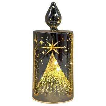 LED Licht Lumière, gold, Glas, 7,5x7,5x18 cm