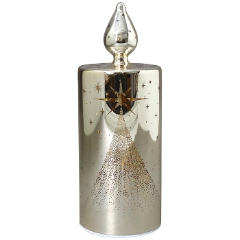 LED Licht Lumière, gold, Glas, 7,5x7,5x20,5 cm