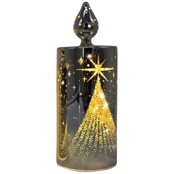 LED Licht Lumière, gold, Glas, 7,5x7,5x20,5 cm