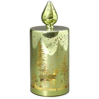 LED Licht Lumière, grün, Glas, 7,5x7,5x18 cm