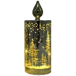 LED Licht Lumière, grün, Glas, 7,5x7,5x20,5 cm