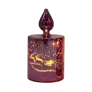 LED Licht Lumière, lila, Glas, 7,5x7,5x15 cm