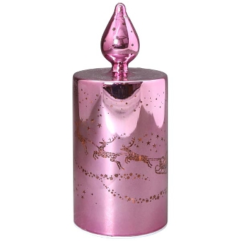 LED Licht Lumière, lila, Glas, 7,5x7,5x18 cm