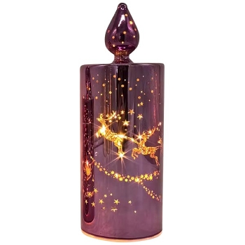 LED Licht Lumière, lila, Glas, 7,5x7,5x20,5 cm