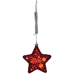 LED SternHänger Lumière, rot, Glas, 18x6x20,5 cm
