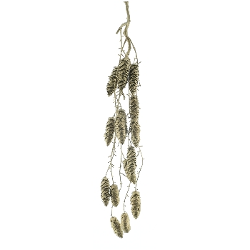 Hanging christmas pine cone spray ArtificialNature, gold, 81 cm