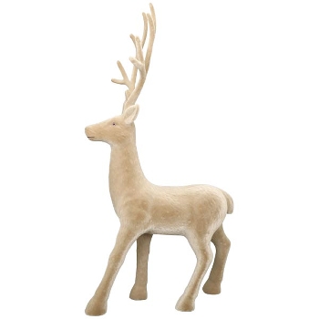 Rentier SAMT, hellbraun, Kunststoff, 37x12x74 cm