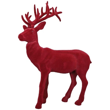 Rentier SAMT, rot, Kunststoff, 45x13,5x75 cm