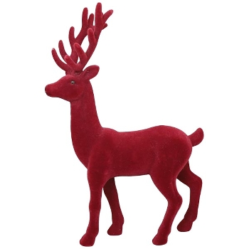 Rentier SAMT, rot, Kunststoff, 26x7x37 cm