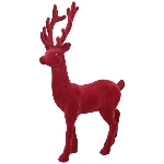 Rentier SAMT, rot, Kunststoff, 26x7x37 cm