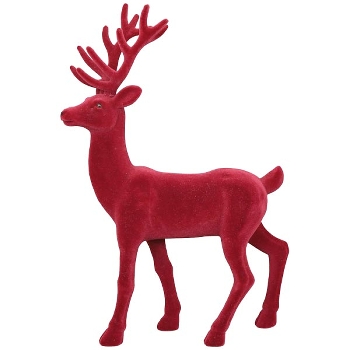 Rentier SAMT, rot, Kunststoff, 33x8,5x46 cm