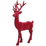 Rentier SAMT, rot, Kunststoff, 33x8,5x46 cm