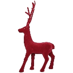Rentier SAMT, rot, Kunststoff, 37x12x74 cm