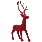 Rentier SAMT, rot, Kunststoff, 37x12x74 cm