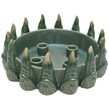 Kerzenhalter Chrissie, grün, Keramik, 27x27x10,5 cm