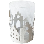Windlicht Dazz, Glas/metall, 10,5x10,5x16 cm
