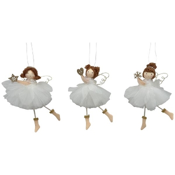 Engelhänger Lanky, Polyester/Stoff, 17 cm