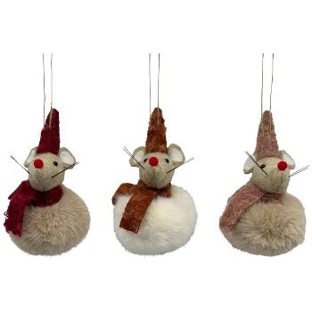 Anhänger Maus Lanky, Polyester/Stoff, 11 cm