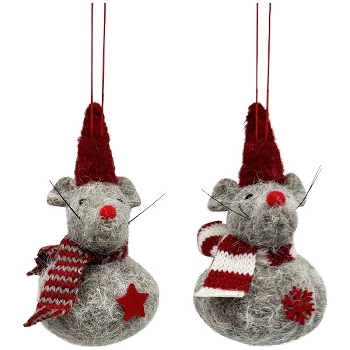 Anhänger Maus Lanky, Polyester/Stoff, 11 cm